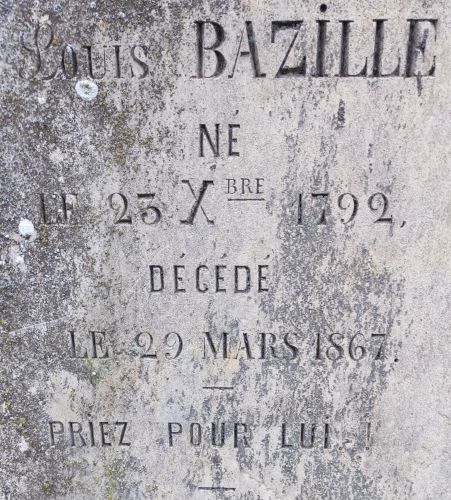 BAZILLE Louis Tombe Inscription